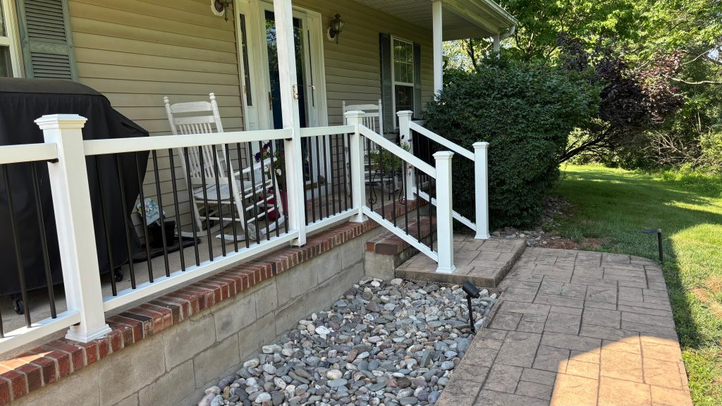 Porch with stone walkway