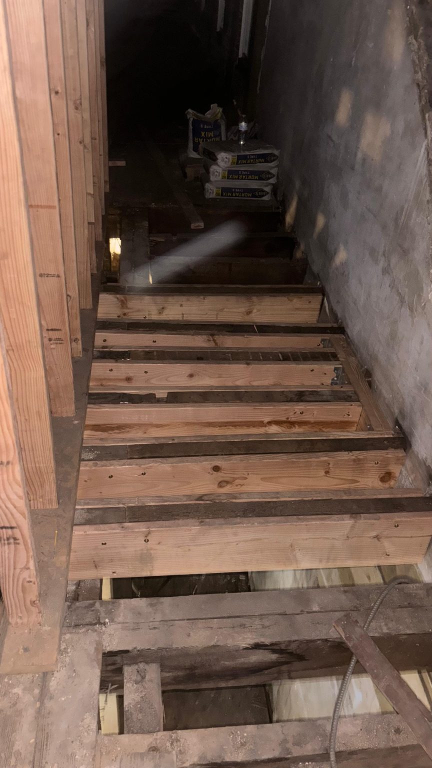 Stairs & basement before